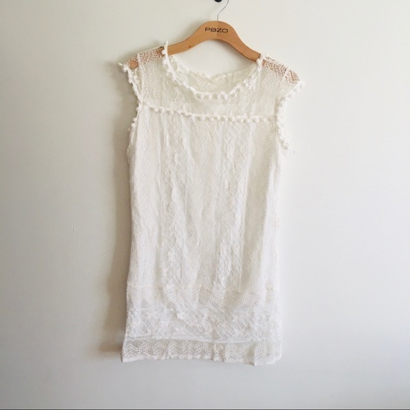 Sleeveless  XL  white cover up lace embroidered - Picture 1 of 8